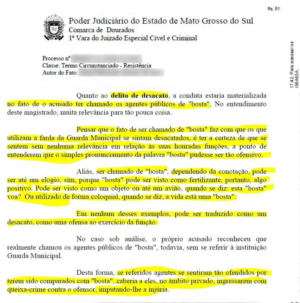 Juiz diz que “bosta” pode ser até elogio e absolve homem que xingou guardas municipais