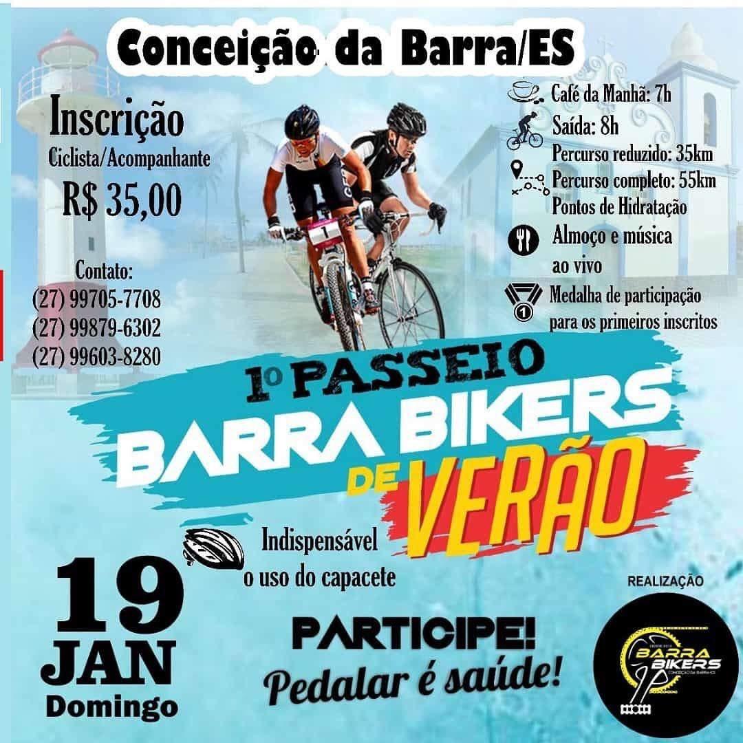 Acontece amanhã em Conceição da Barra o 1º Passeio Barra Bikers de Verão