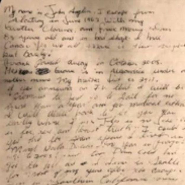 A carta misteriosa atribuída a um dos presos da ‘fuga impossível’ de Alcatraz