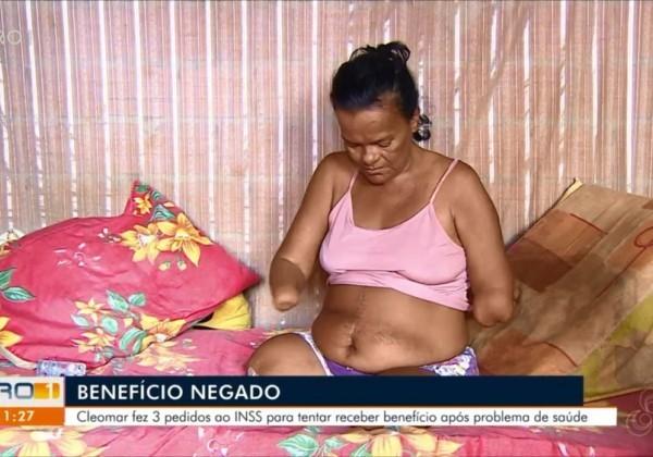 INSS nega benefício para mulher sem mãos e pernas por não assinar papel, em RO