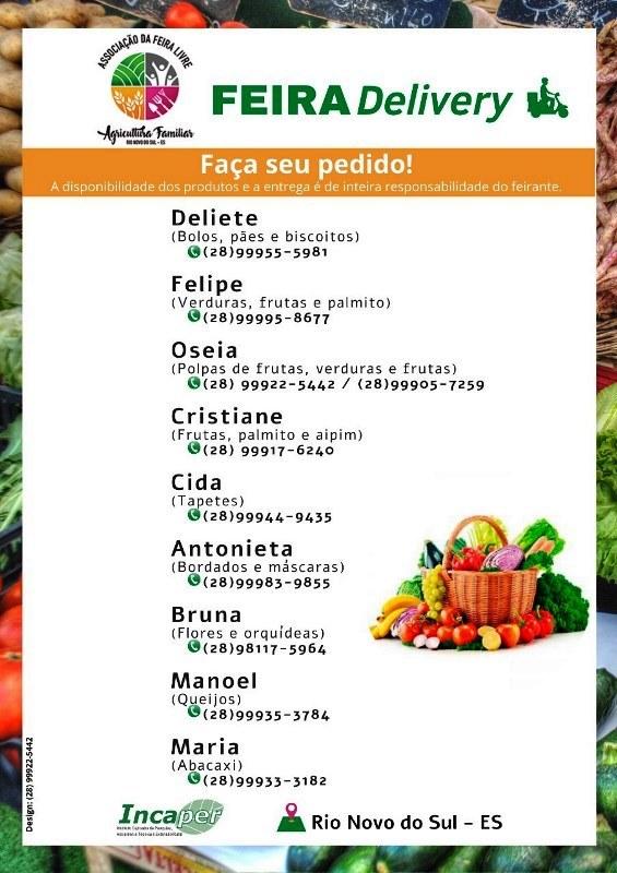 Agricultores de Rio Novo do Sul entregam alimentos em domicílio