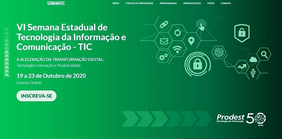 Inscrições abertas para VI Semana Estadual de Tecnologia da Informação e Comunicação