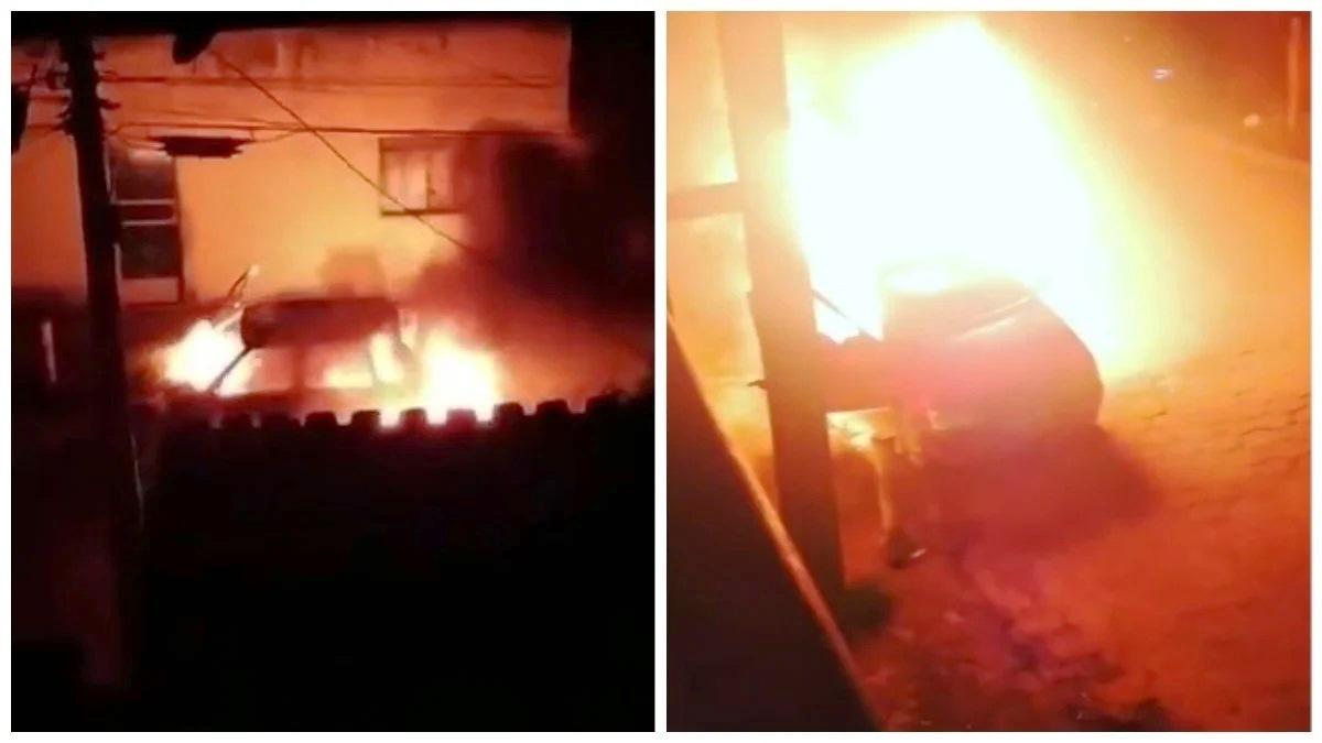 Mulher incendeia carro com o ex dentro e homem fica gravemente ferido