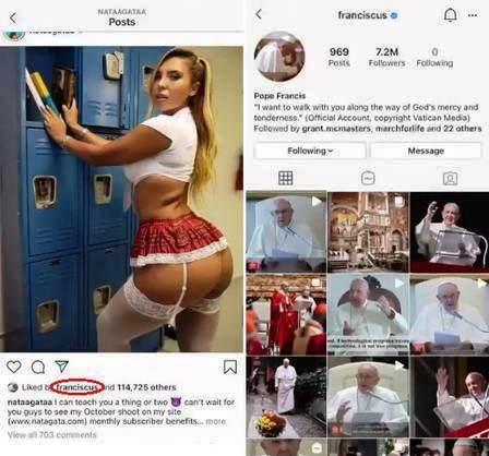 Vaticano investiga após conta do Papa no Instagram curtir foto de modelo brasileira