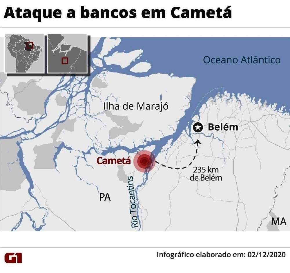 Quadrilha toma ruas e assalta bancos em Cametá, no Pará, em ação parecida com a que ocorreu em Criciúma