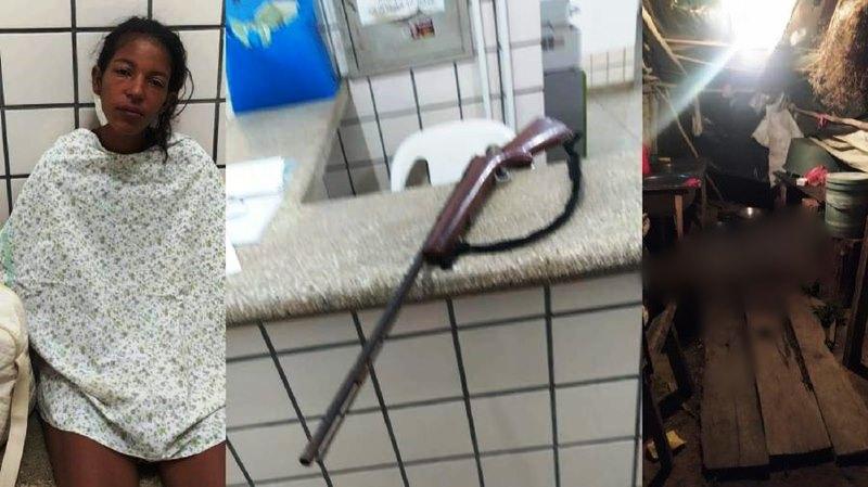 Mulher é presa suspeita de matar o marido com tiro de espingarda
