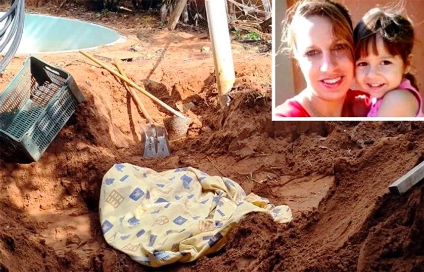 Mãe cavou as próprias covas dela e da filha, antes de serem mortas e enterradas no quintal, diz polícia