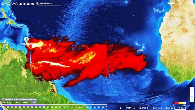 Gases do vulcão no Caribe chegam ao norte do Brasil