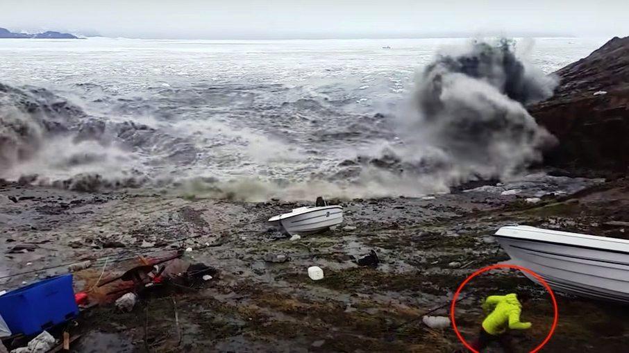 Pescadores fogem de ‘mega-tsunami’ na Groenlândia