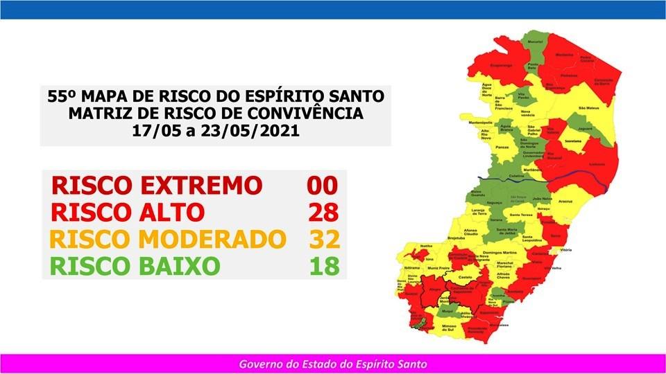 Governador do Espírito Santo, Renato Casagrande, divulga 55º Mapa de Risco Covid-19