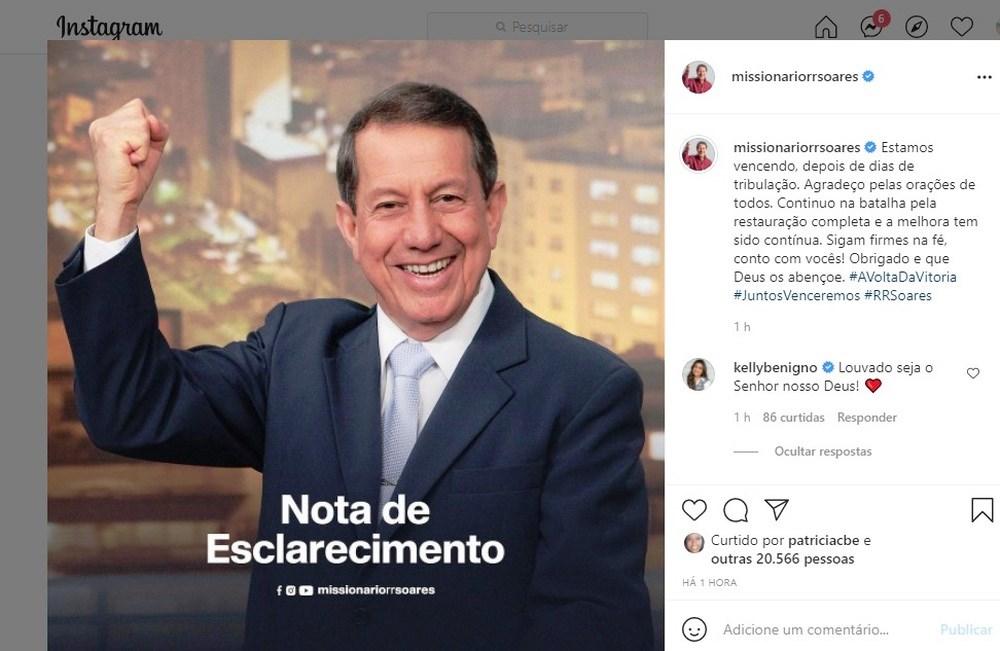 Missionário R.R. Soares tem alta após internação por Covid no Rio: 'Obrigado Jesus'