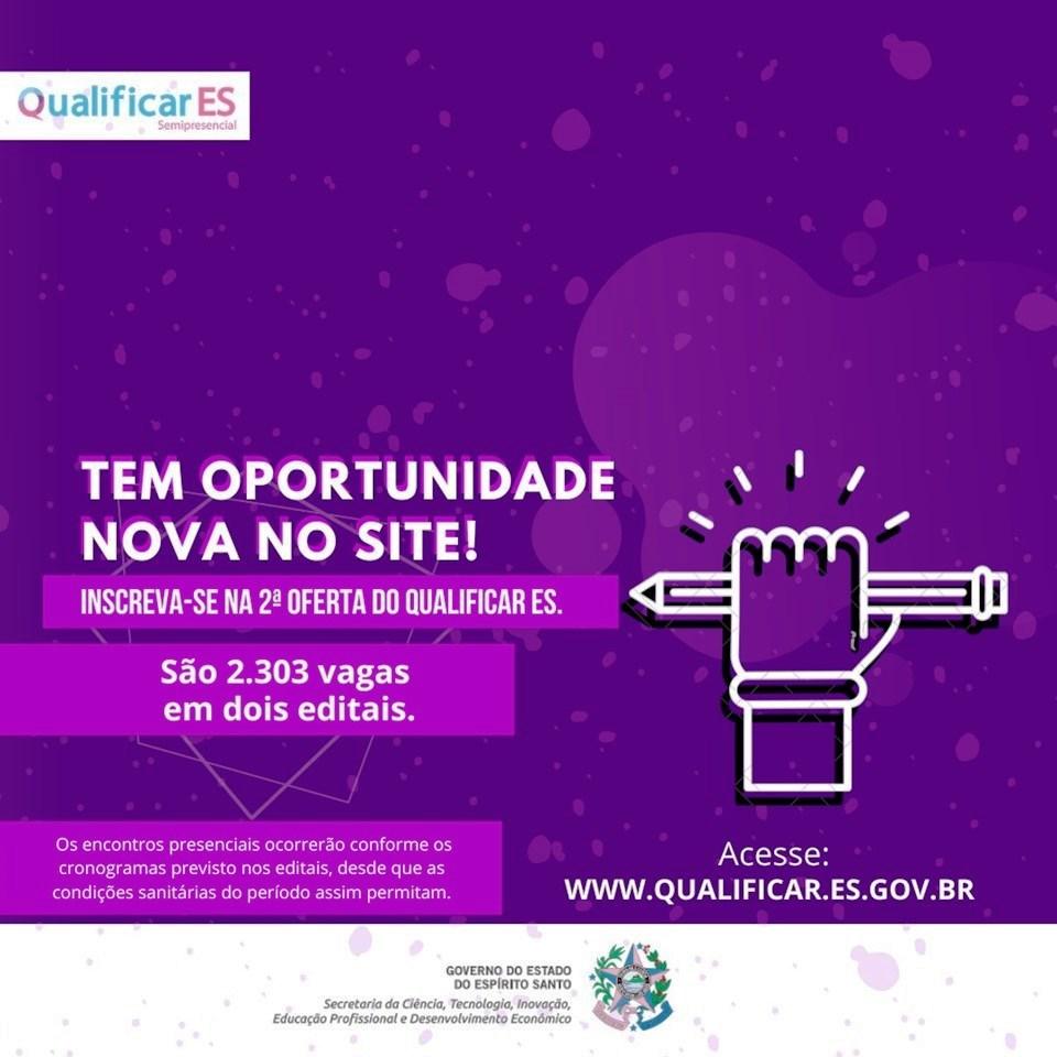 Qualificar ES abre 2.303 oportunidades em cursos de qualificação profissional