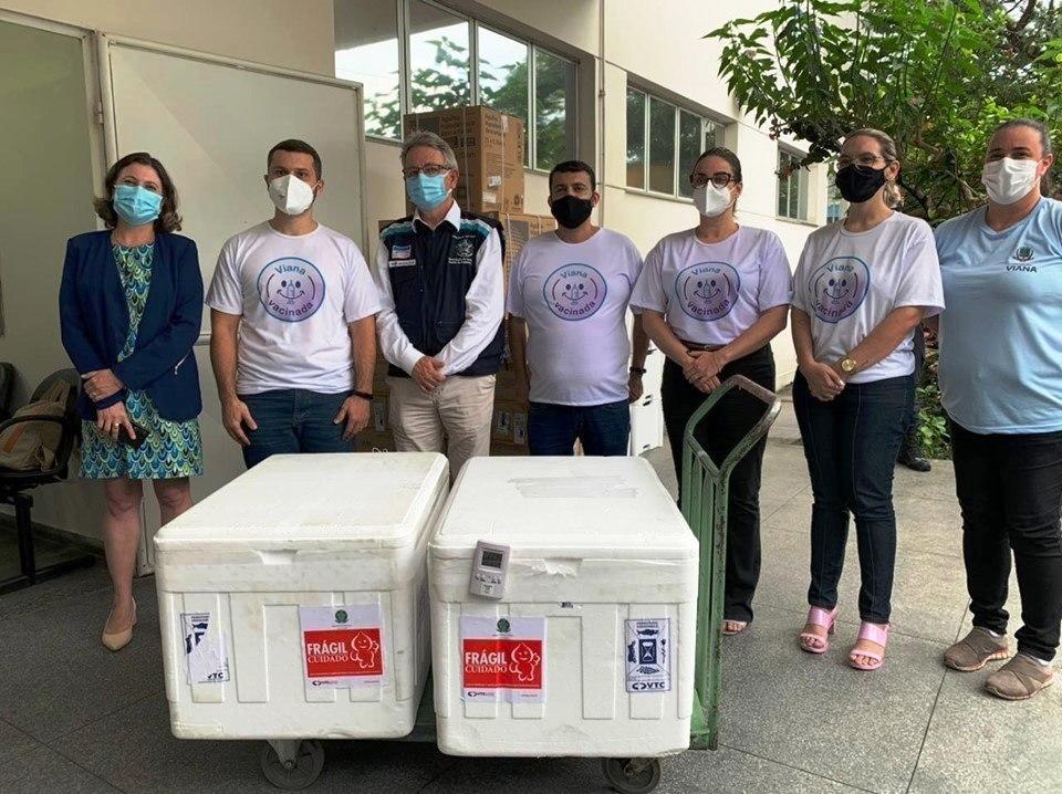 Viana, no ES, recebe 15 mil doses de vacinas contra a Covid-19 para vacinação em massa