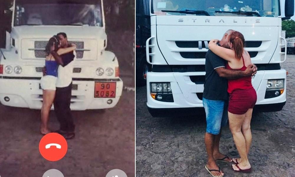 Após 20 anos separados, casal se reencontra e refaz foto de beijo no Dia dos Namorados