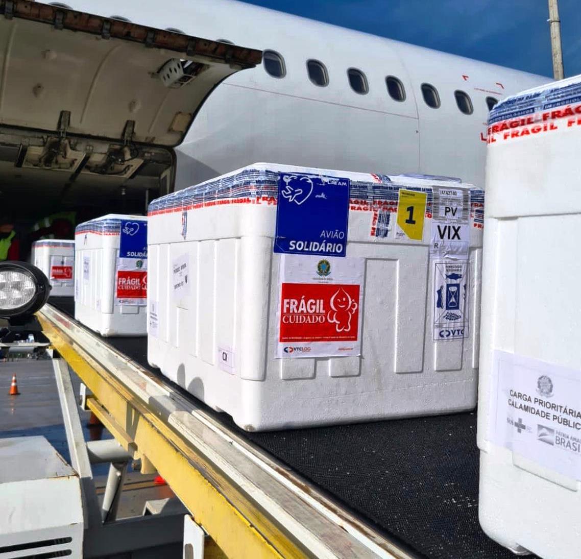 Espírito Santo recebeu mais 150.420 doses da vacina contra Covid-19, neste sábado