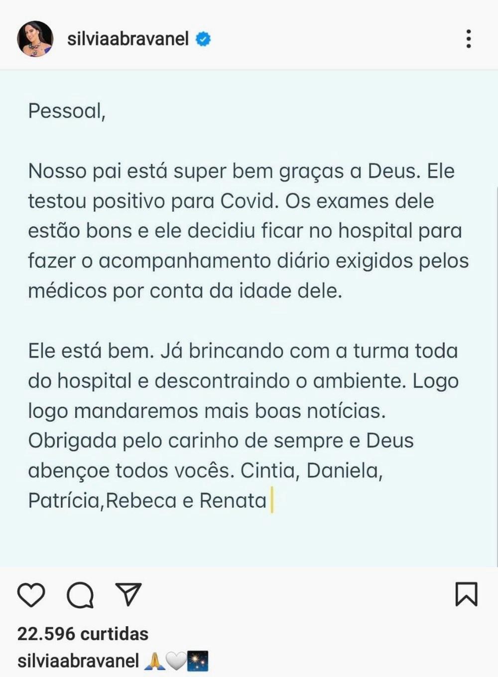Silvio Santos, de 90 anos, é internado com Covid em SP