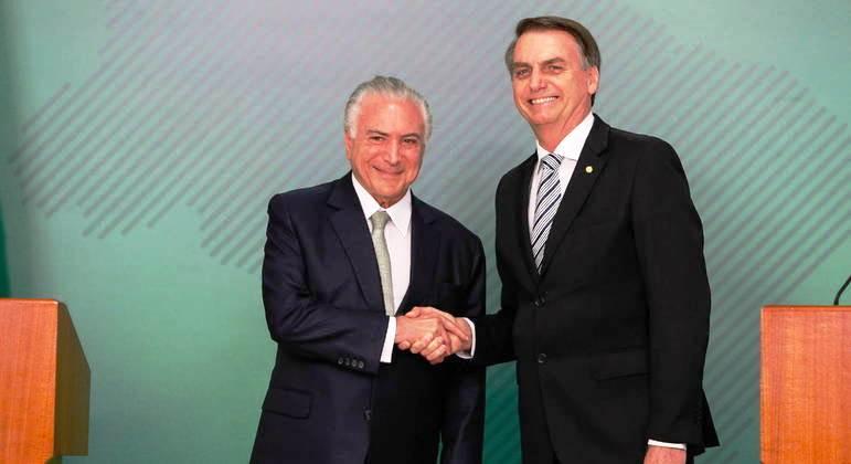 Após encontro com Temer, Bolsonaro fala em pacificação