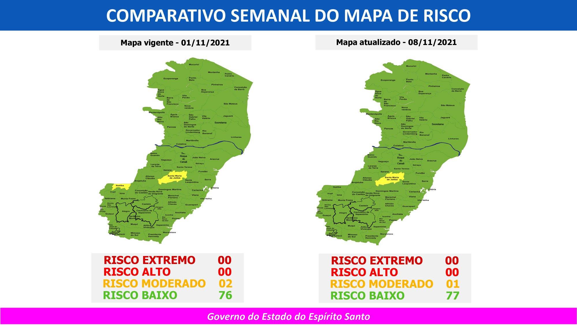 Espírito Santo tem apenas uma cidade em risco moderado