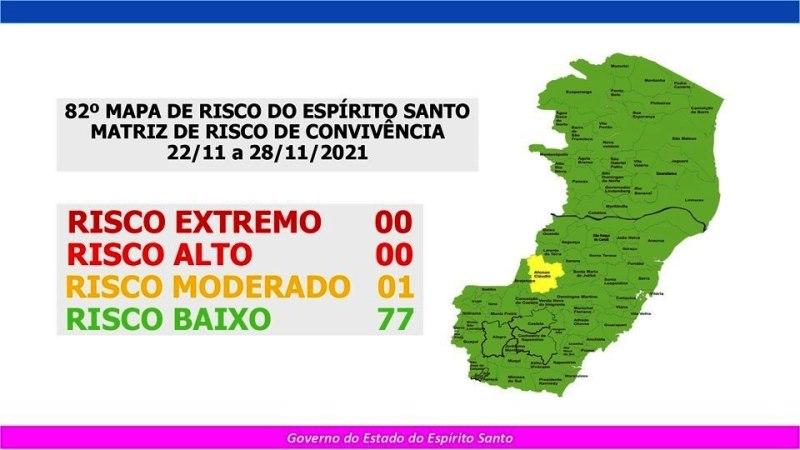 ES continua com apenas uma cidade em risco moderado para Covid-19