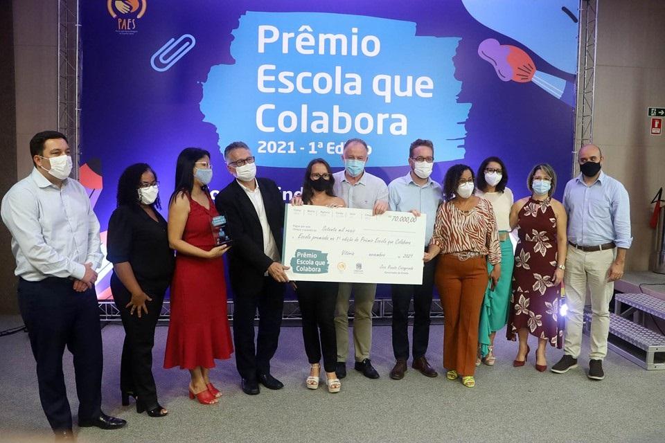 Prêmio Escola que Colabora é concedido a escolas públicas das redes Estadual e Municipais do ES