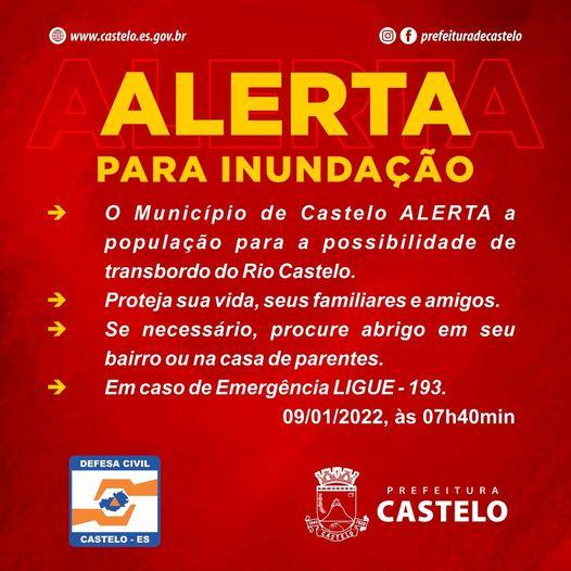 Rodovia é totalmente interditada após cheia do Rio Castelo, no Sul do ES