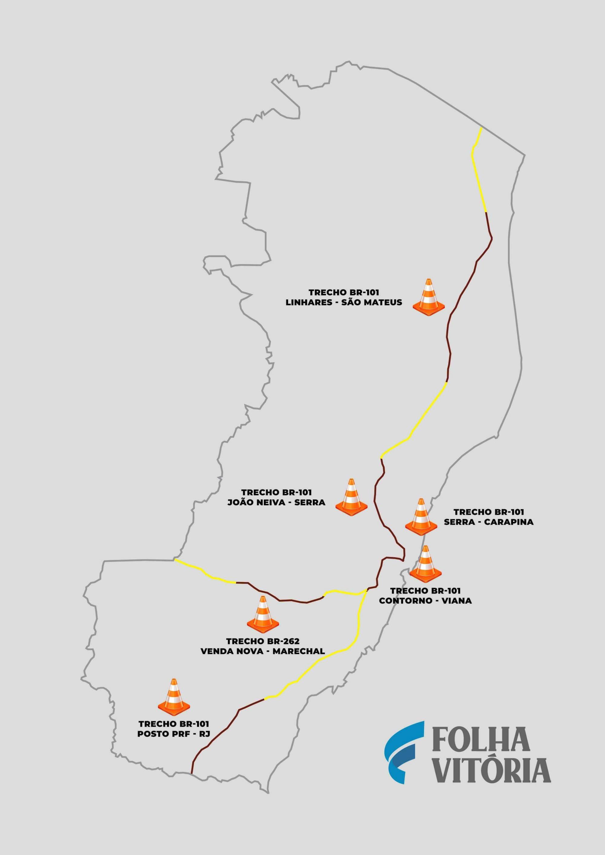 Veja os trechos perigosos nas rodovias do ES