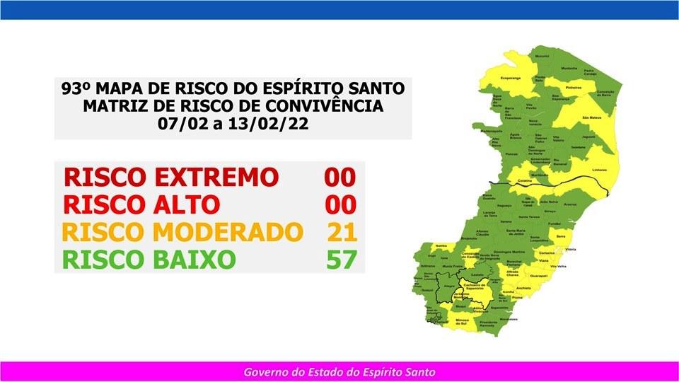 Subiu para 21 o número de cidades em risco moderado para a Covid-19, no ES