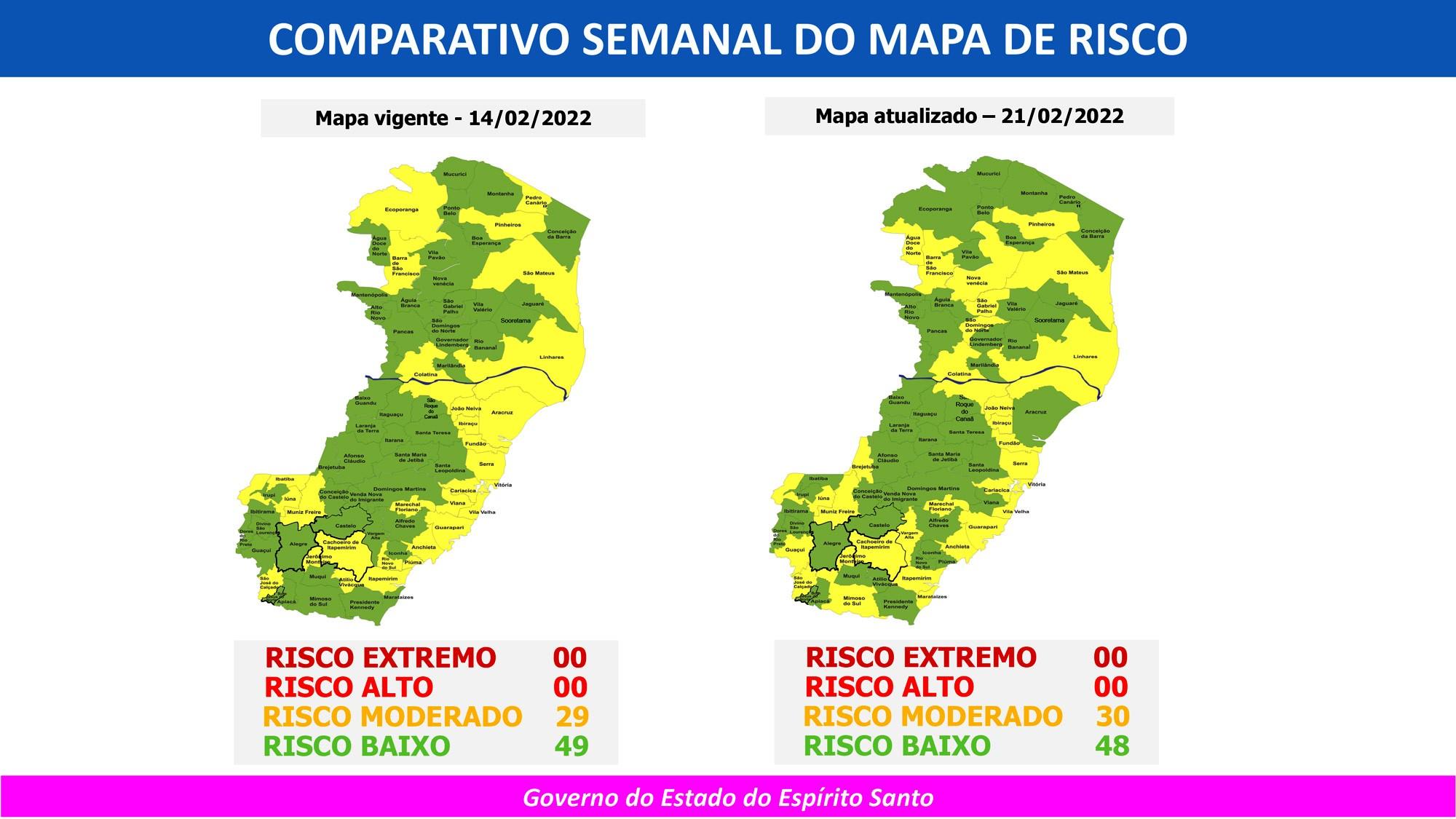 Sobe para 30 o número de cidades em risco moderado para Covid-19 no ES
