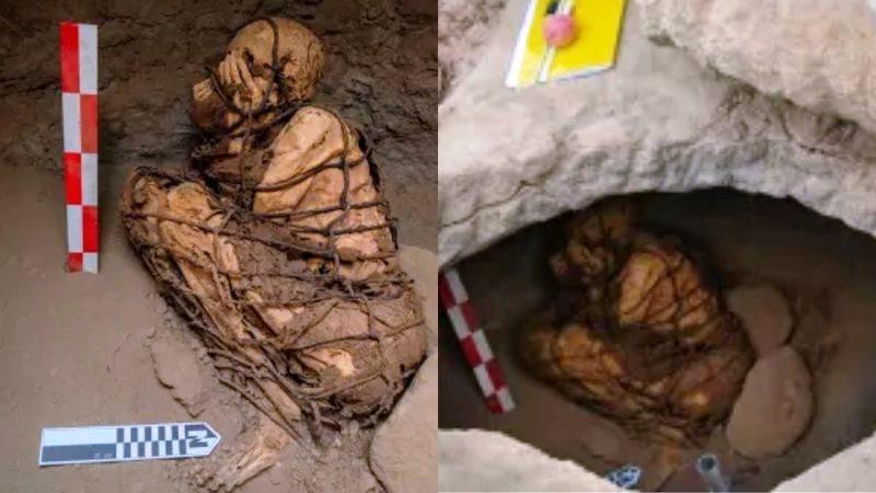 Relembre a descoberta da múmia encontrada em posição singular