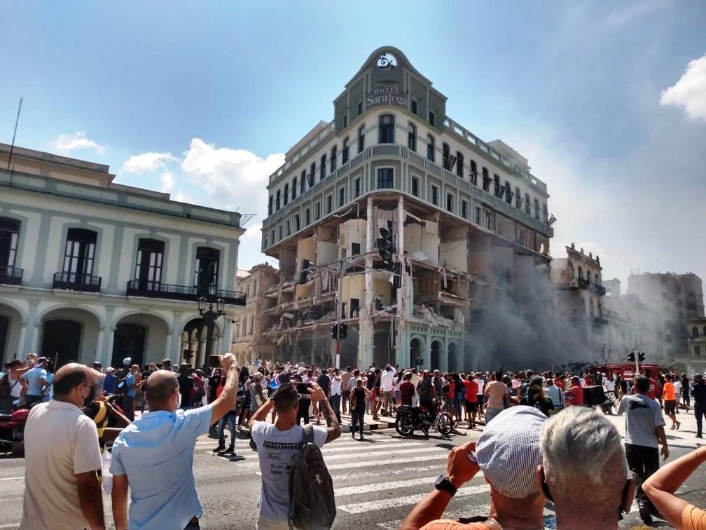 Forte explosão em hotel de luxo no centro de Havana deixa oito mortos e feridos