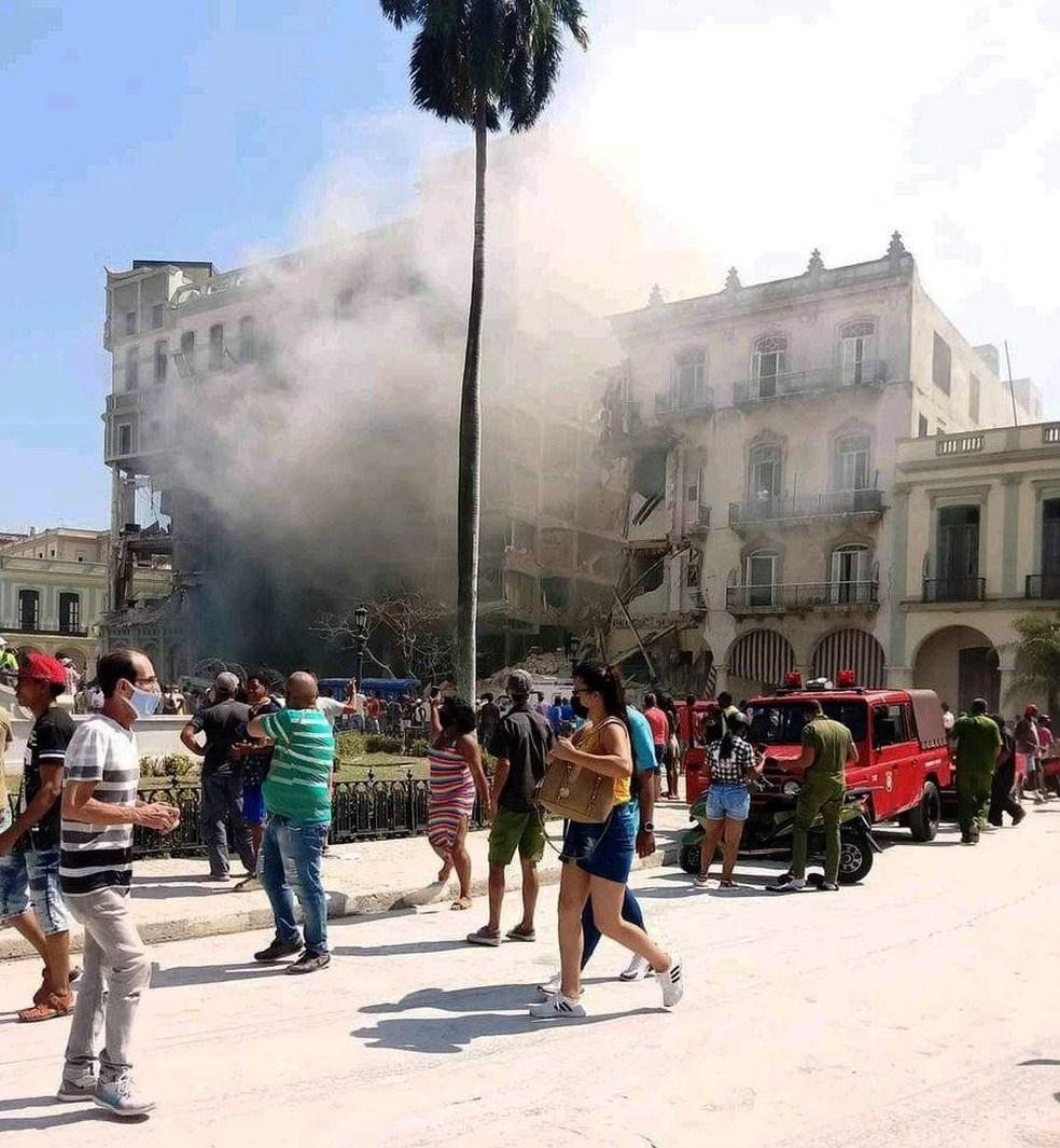 Forte explosão em hotel de luxo no centro de Havana deixa oito mortos e feridos