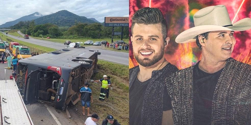 Acidente com ônibus de dupla sertaneja deixa 5 mortos e feridos 