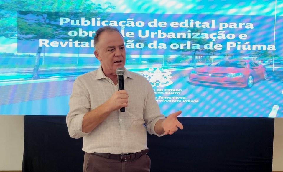 Governador anuncia edital para obras de urbanização e revitalização da orla de Piúma, ES