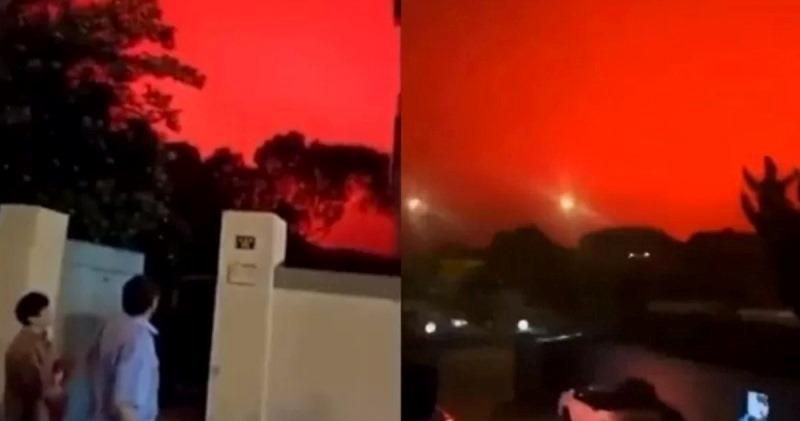 Céu sobre cidade chinesa fica vermelho e assusta moradores