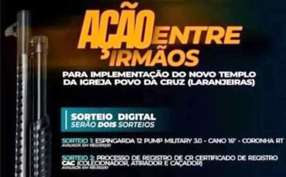 Exército notifica igreja e pede esclarecimentos sobre rifa de espingarda calibre 12, no ES