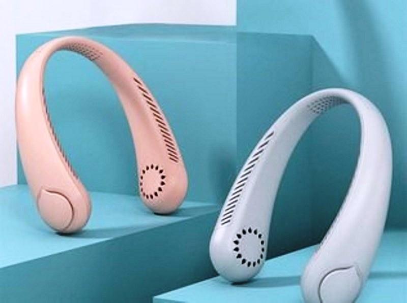 Ventilador de pescoço é wearable estiloso para calorentos