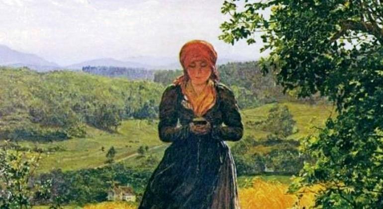 Pintura de 1860 que mostra mulher supostamente mexendo no celular quebra a internet