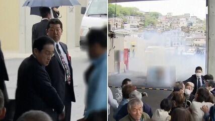 Primeiro-ministro do Japão é retirado às pressas de evento após explosão