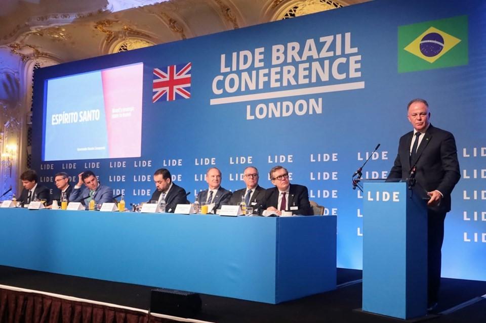Casagrande fala sobre meio ambiente e potencialidades do Espírito Santo em evento na Inglaterra