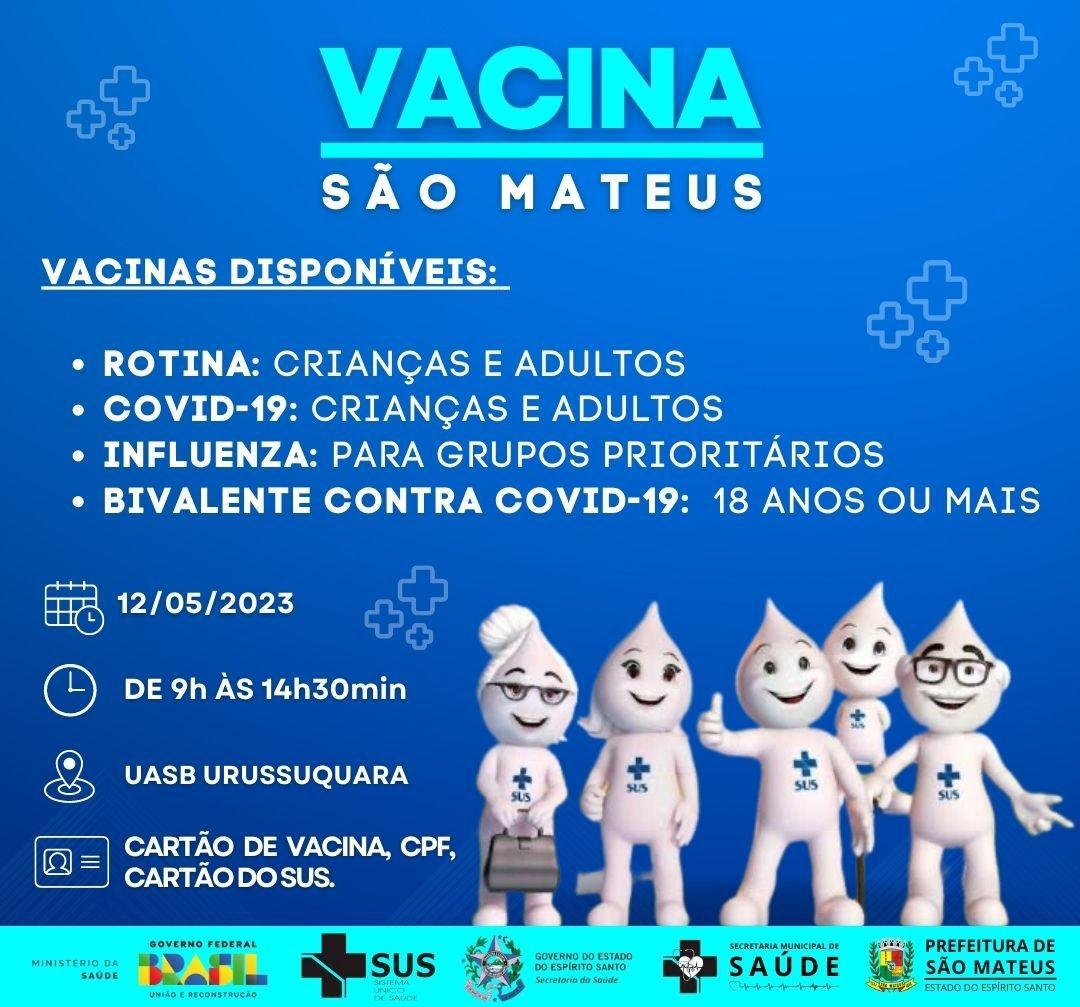 Sexta-feira (12) será dia de esforço vacinal em Urussuquara, em São Mateus, ES