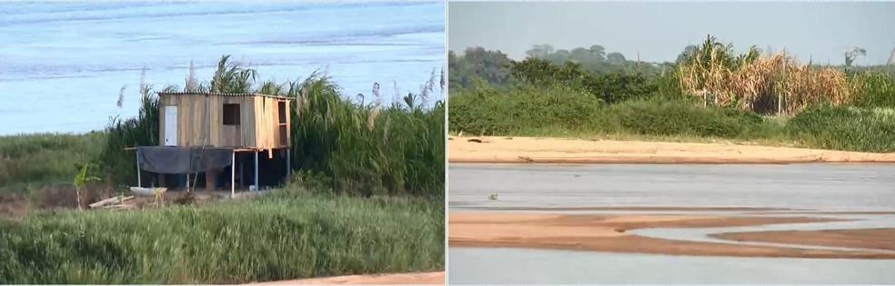 Casa construída em banco de areia no meio do Rio Doce é demolida em Linhares, ES