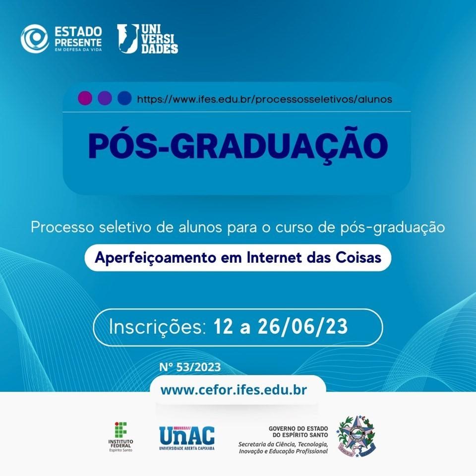 Secti e Ifes divulgam curso on-line de Pós-graduação, no ES