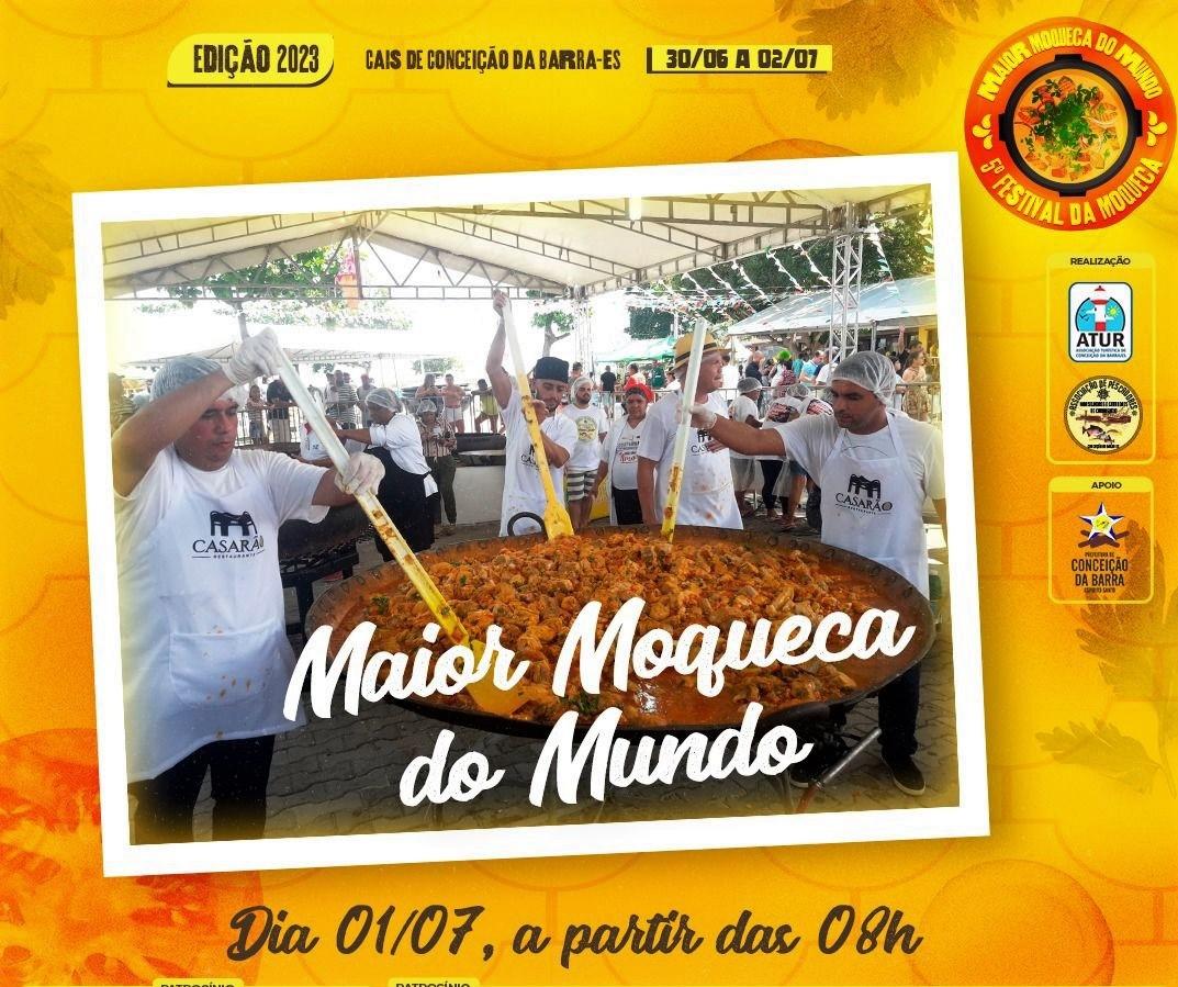 Maior moqueca do mundo começa a ser preparada em Conceição da Barra, ES, nesta sexta-feira (30)