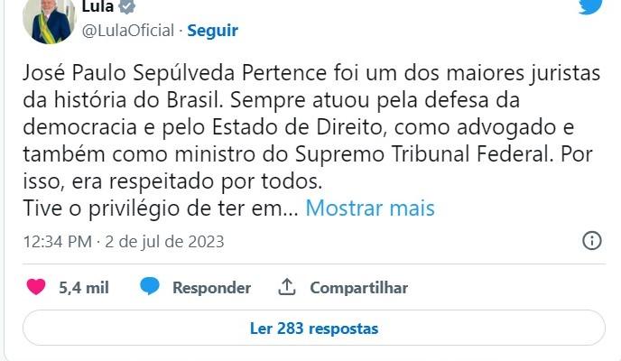 Autoridades homenageiam Sepúlveda Pertence, falecido hoje, em Brasília Autoridades homenageiam Sepúlveda Pertence, falecido hoje, em Brasília
