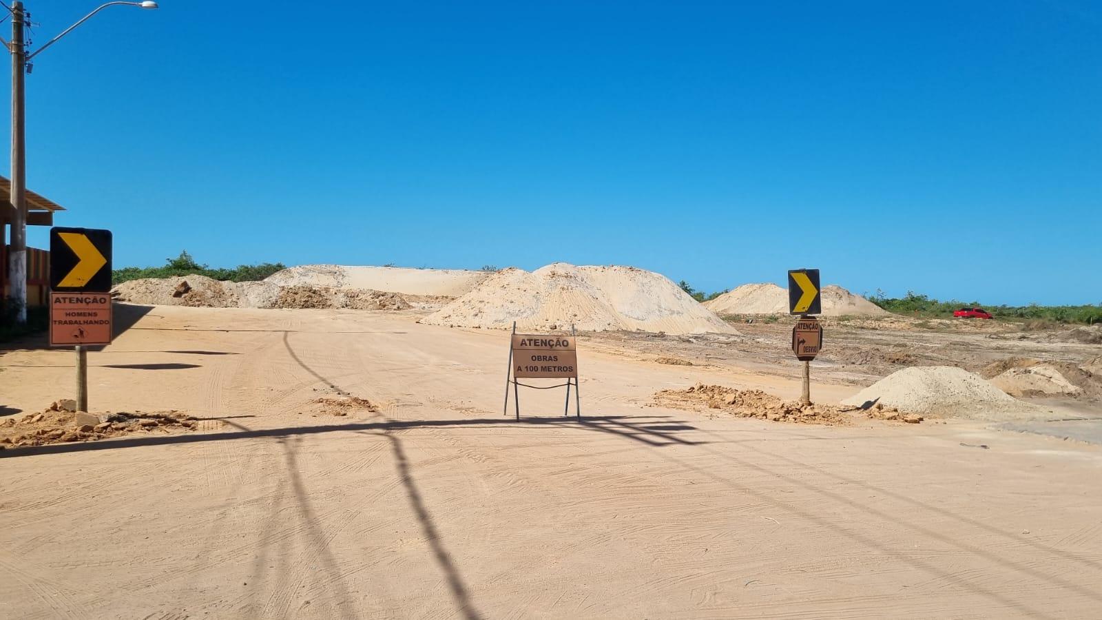 Com a Avenida Oceano Atlântico em obras, Prefeitura cria rota alternativa para não prejudicar o trânsito em Guriri, São Mateus, ES