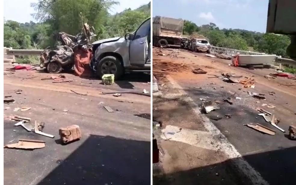 Grave acidente envolvendo 14 veículos na BR-414 deixa 6 mortos e vários feridos