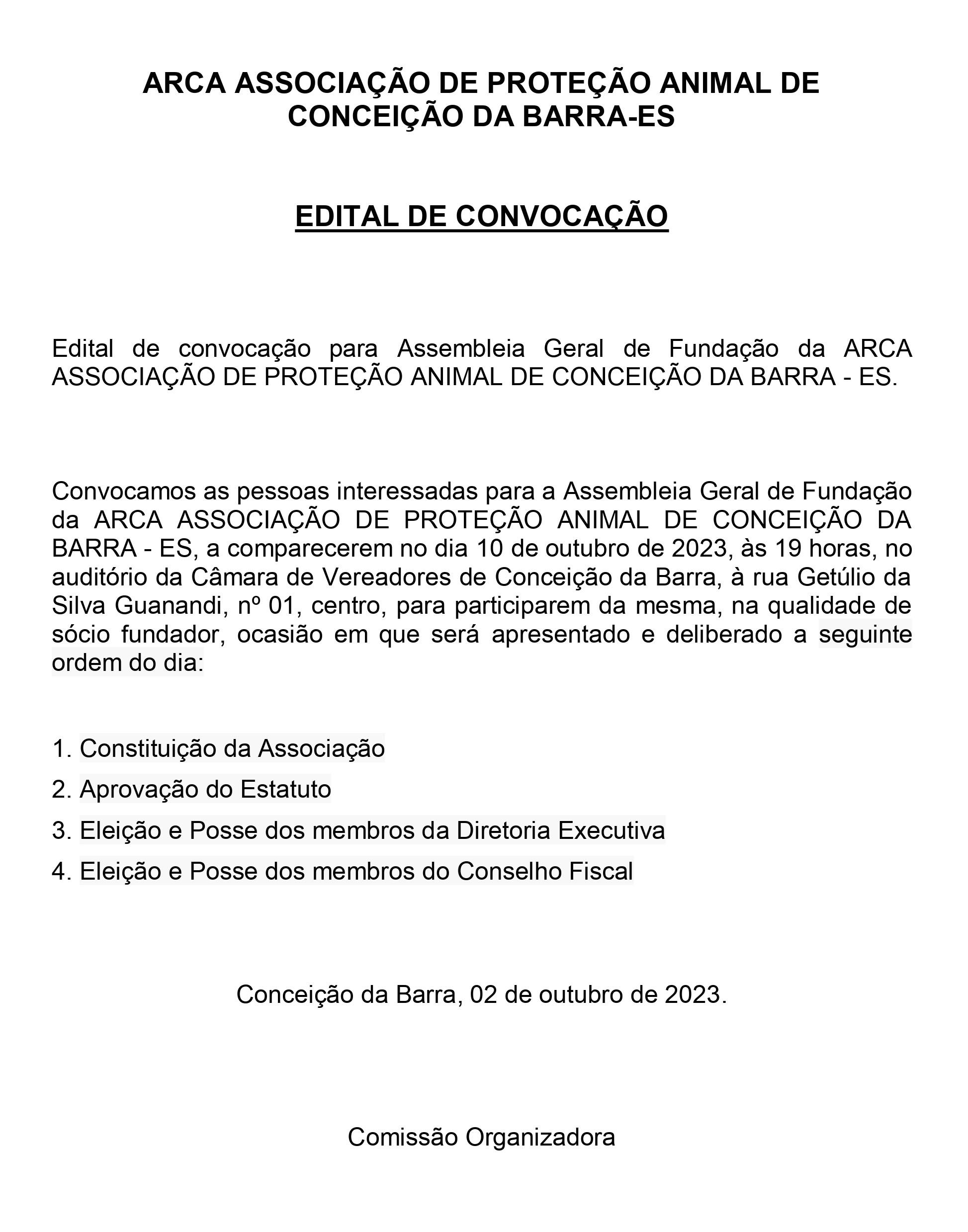 Associação de Proteção Animal convoca população para assembleia geral, em Conceição da Barra, ES 