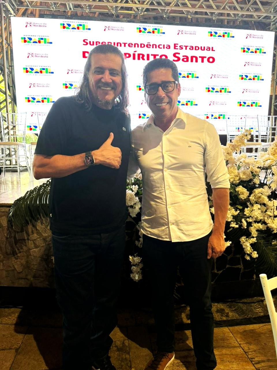 Renato Casagrande, Daniel Santana, Dá Vitória, Foletto e Marcelo Santos participam de almoço de negócios do Banco do Nordeste