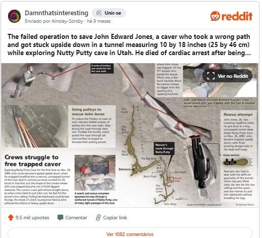Preso de ponta-cabeça em caverna por 27 horas, explorador teve uma das mortes mais trágicas da história