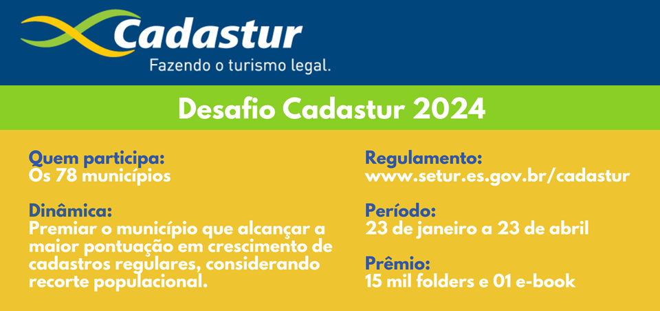 Desafio Cadastur busca aumentar o número de empreendimentos turísticos cadastrados no ES
